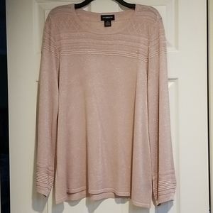 NWT Liz Claiborne Blouson Metallic Sweater Rose